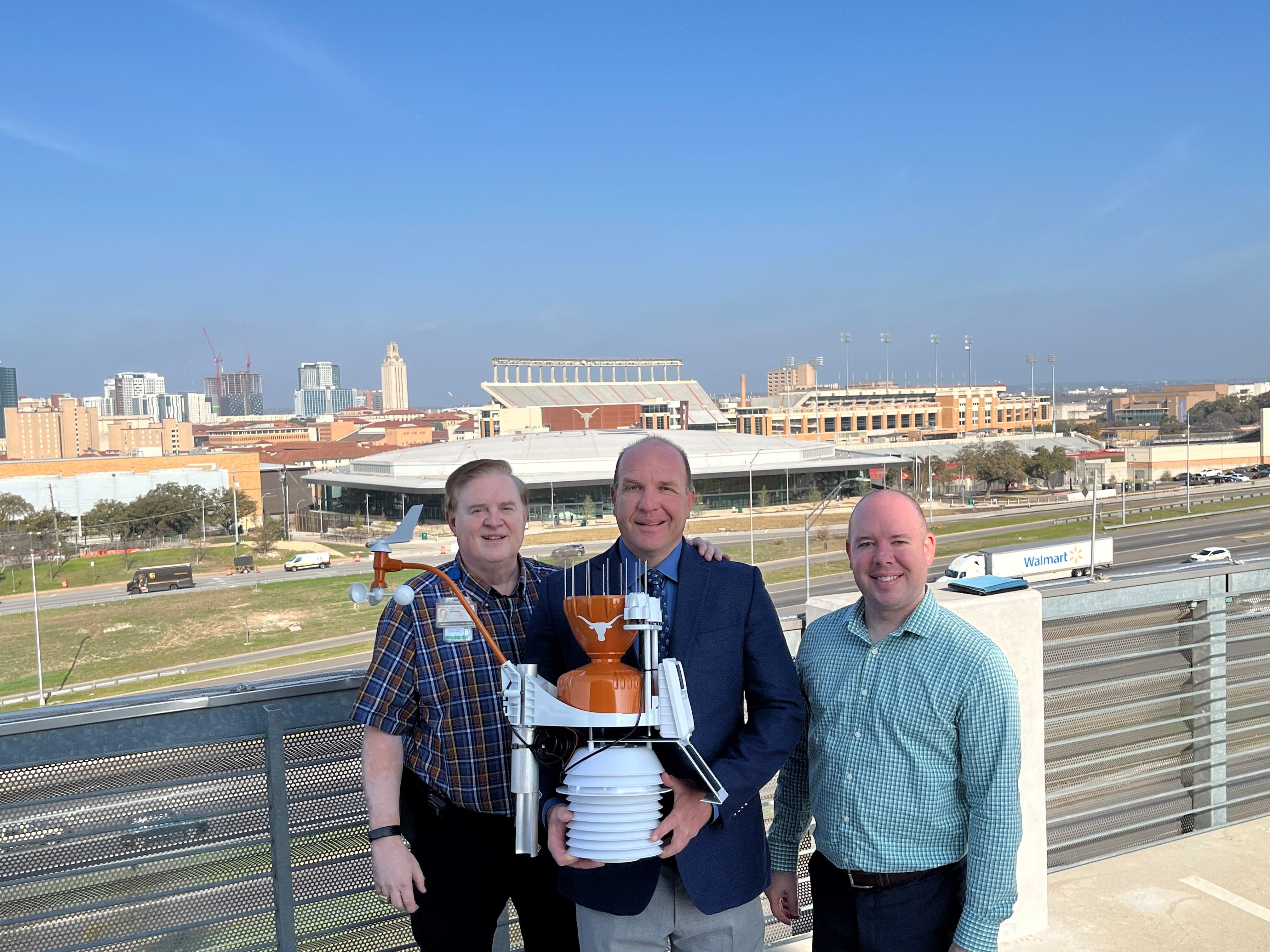 Partners and WeatherSTEM unit on the ECG roof