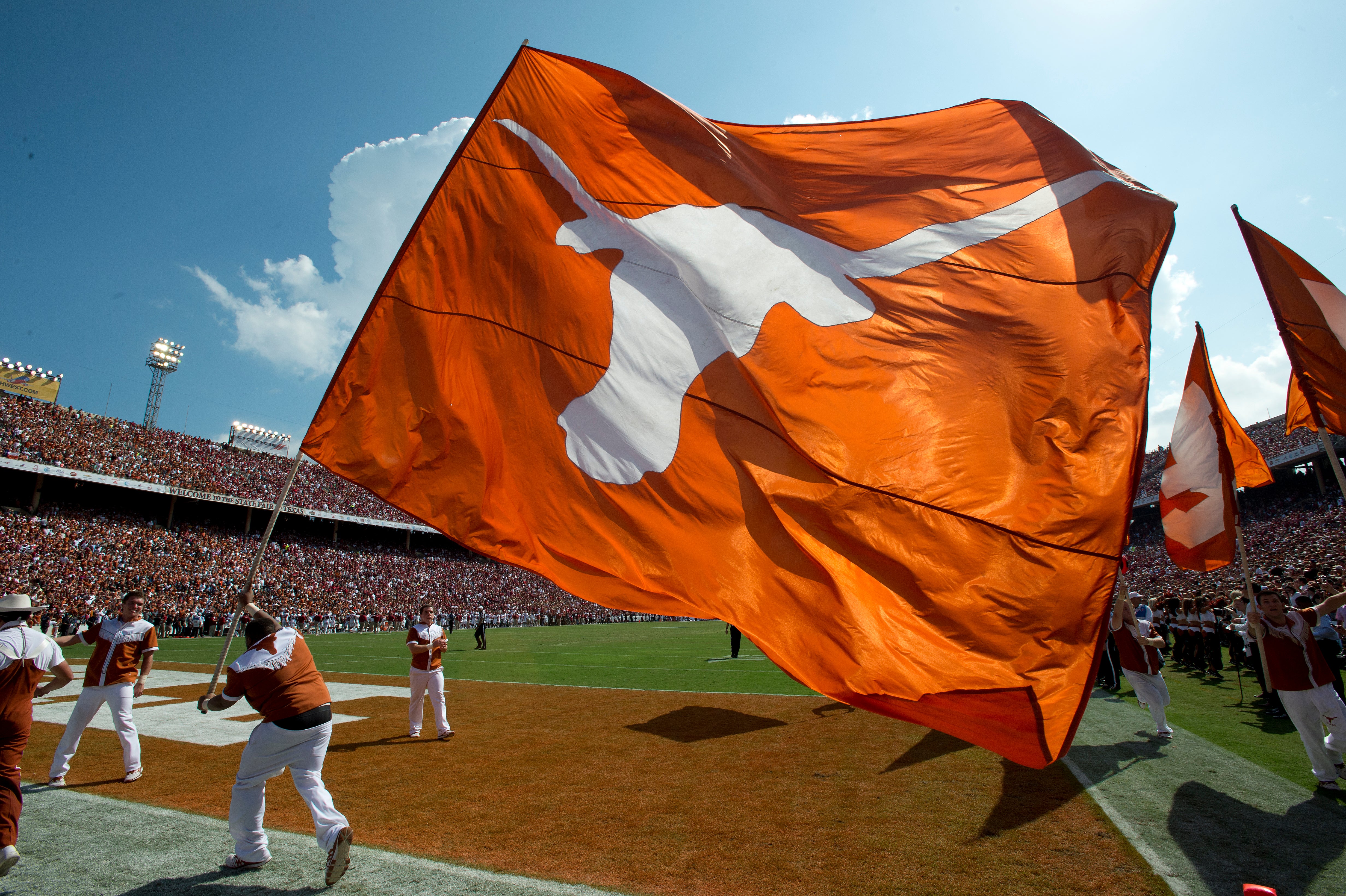 Texas Flag on football field