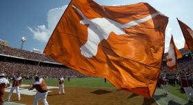 Texas Flag on football field
