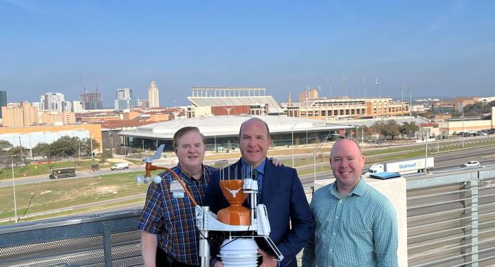 Partners and WeatherSTEM unit on the ECG roof